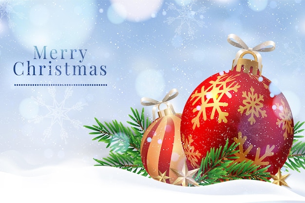 Free Vector | Realistic merry christmas background