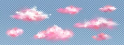 Free Vector | Realistic pink clouds set