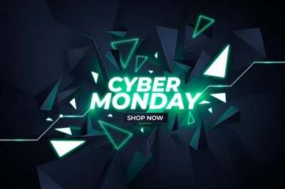Free Vector | Realistic polygonal cyber monday background