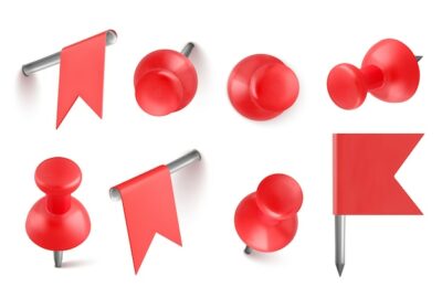 Free Vector | Realistic push pins collection