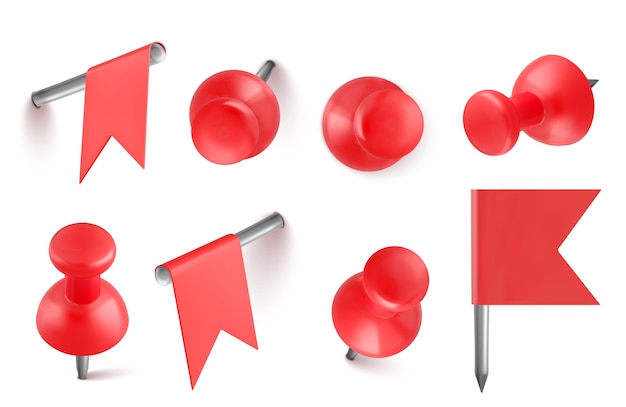 Free Vector | Realistic push pins collection