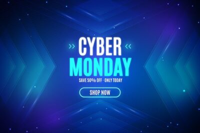 Free Vector | Realistic technology cyber monday