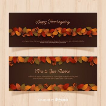 Free Vector | Realistic thanksgiving banners