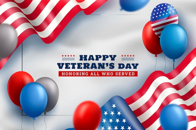 Free Vector | Realistic veteran's day background