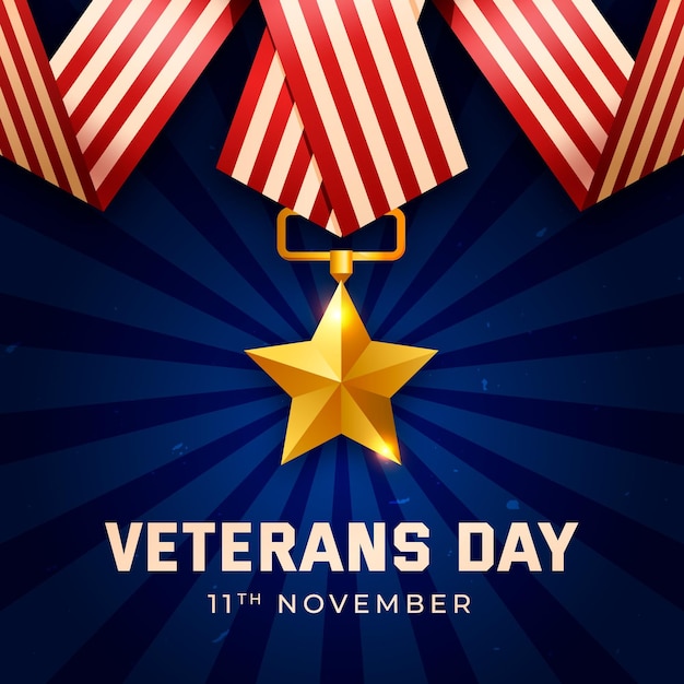 Free Vector | Realistic veterans day concept