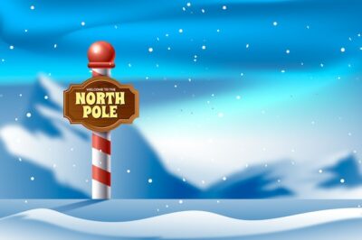 Free Vector | Realistic winter north pole background