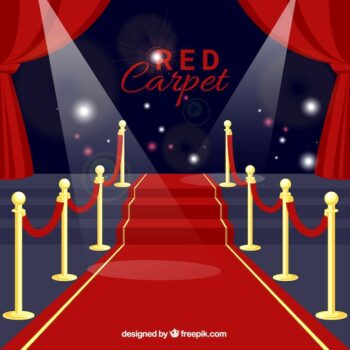 Free Vector | Red carpet ceremony background in flat style