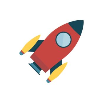 Free Vector | Red color space rocket isolated graphic illustration