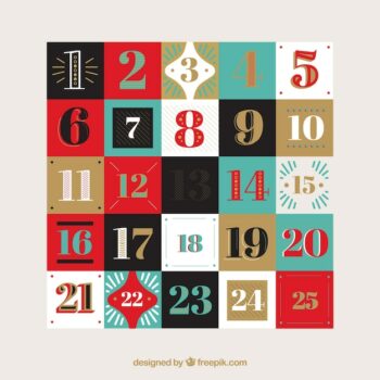 Free Vector | Retro shapes advent calendar