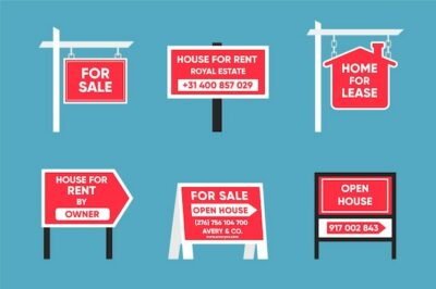 Free Vector | Sale real estate signs collection