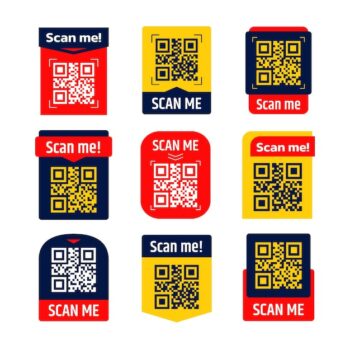 Free Vector | Scan me stamp design collection