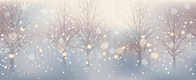 Free Vector | Seamless abstract winter forest with beautiful sparkling light vector christmas background