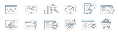 Free Vector | Seo, search engine optimization doodle icons