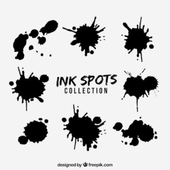 Free Vector | Set of black ink spots in flat style