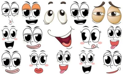 Free Vector | Set of facial expression on white background