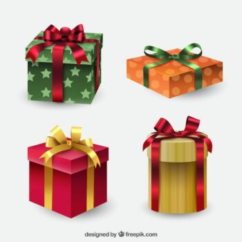 Free Vector | Set of gift boxes with bows