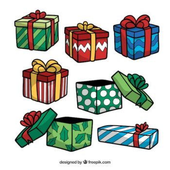 Free Vector | Set of hand drawn christmas gifts