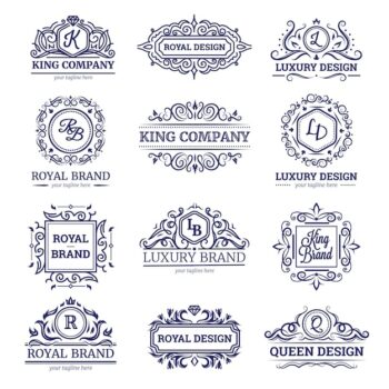Free Vector | Set of monochrome labels with luxury design