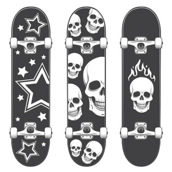 Free Vector | Set of skateboards