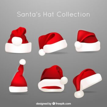 Free Vector | Several hats of santa claus