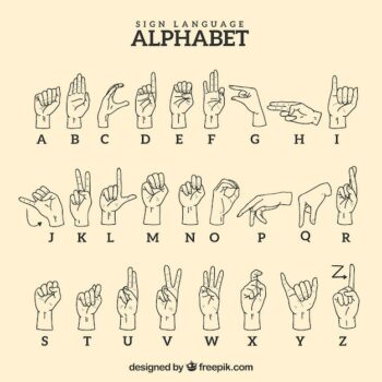 Free Vector | Sign language alphabet in hand drawn style