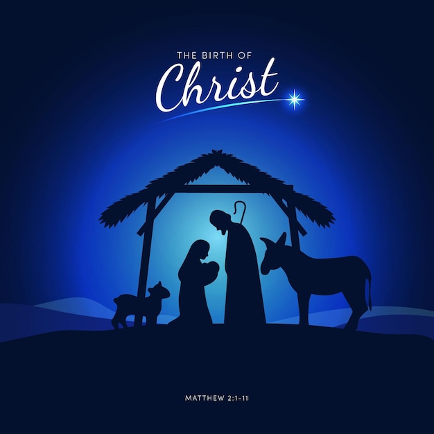 Free Vector | Silhouette nativity scene