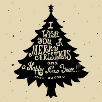 Free Vector | Silhouette of a christmas tree with letters