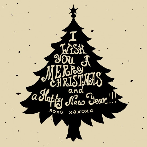 Free Vector | Silhouette of a christmas tree with letters