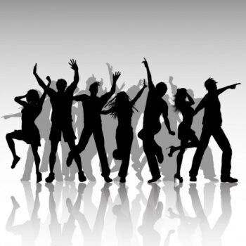 Free Vector | Silhouettes of party people dancing