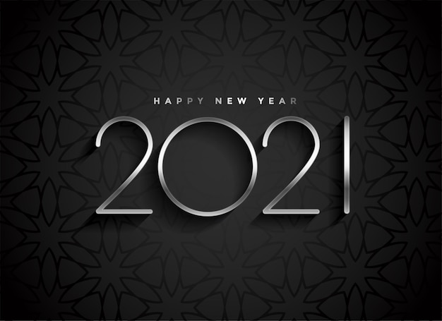 Free Vector | Silver 2021 new year text on black background