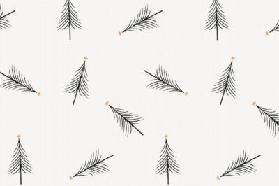 Free Vector | Simple christmas background, black trees pattern, cute doodle design vector