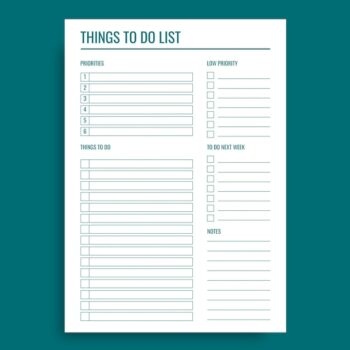 Free Vector | Simple things to do list template