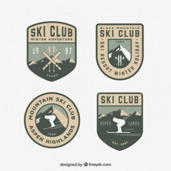 Free Vector | Ski badge collection