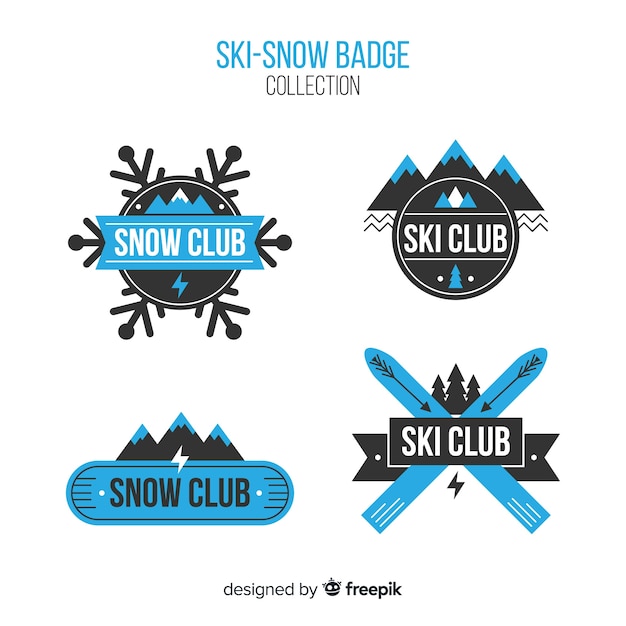 Free Vector | Ski-snow badge collection