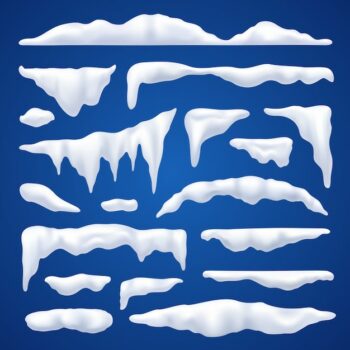 Free Vector | Snow capes and piles winter set