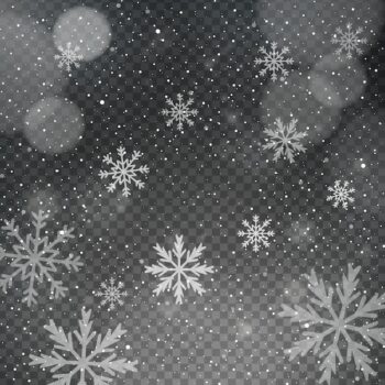 Free Vector | Snowflakes on a transparent bokeh background