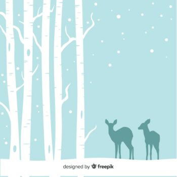 Free Vector | Snowy forest background