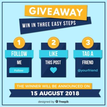 Free Vector | Social media contest steps with flat design