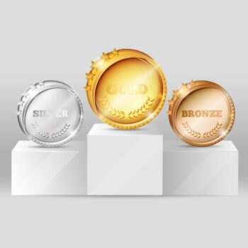 Free Vector | Sports medals on pedestal design