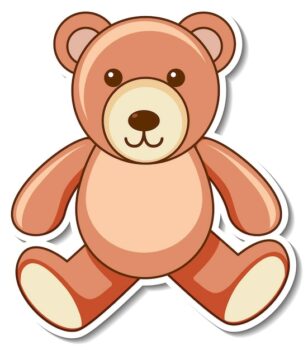 Free Vector | Sticker design with a teddy bear isolated