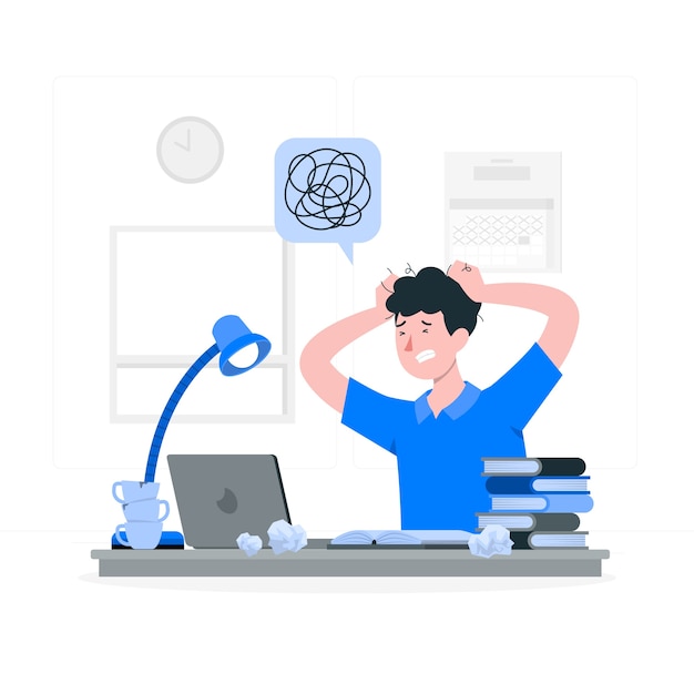 Free Vector | Student stress concept illustration