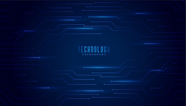 Free Vector | Stylish blue technology circuit diagram lines background