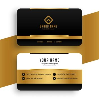 Free Vector | Stylish golden business card template design