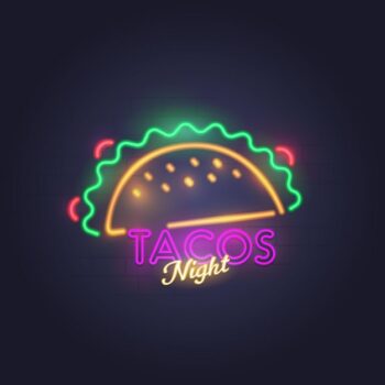 Free Vector | Tacos neon sign