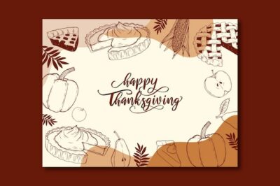 Free Vector | Thanksgiving celebration photocall template