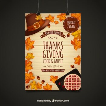Free Vector | Thanksgiving day posters in vintage style