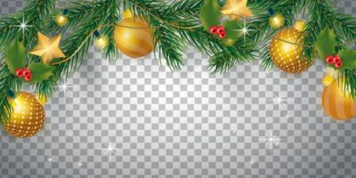 Free Vector | Transparent background with christmas decoration