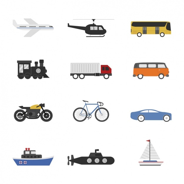 Free Vector | Transport ways collection