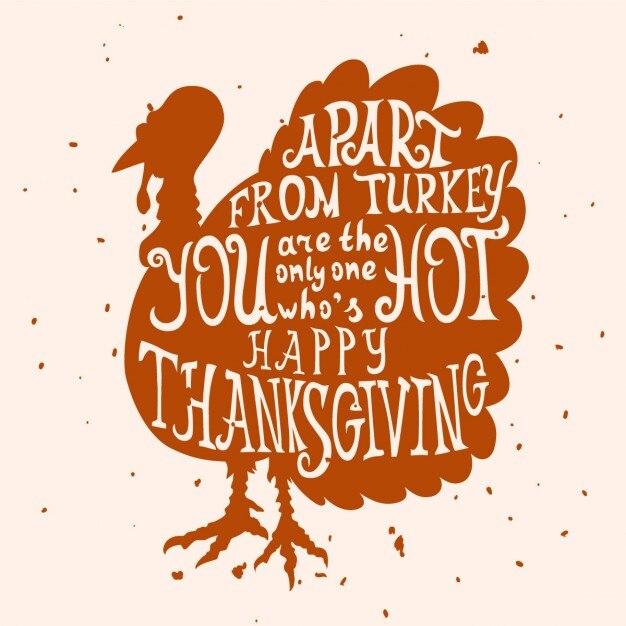 Free Vector | Turkey with letters, thanksgiving