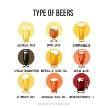Free Vector | Types of hand drawn beer